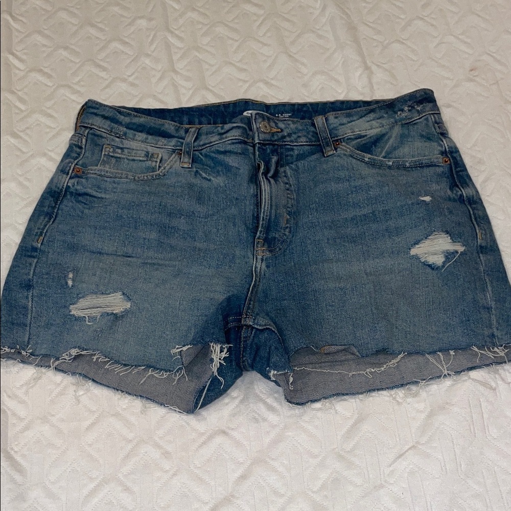 Old Navy Blue Distressed Jean Shorts